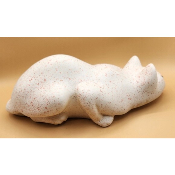 ELPA White Cat Ceramic Alcobaca Portugal Figurine Green Eyes - Picture 4 of 9